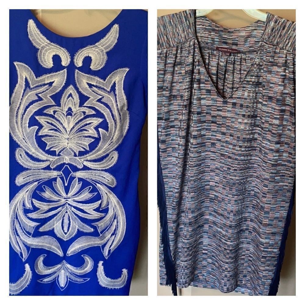 2 Dresses Fringed Embroidered S Bundle